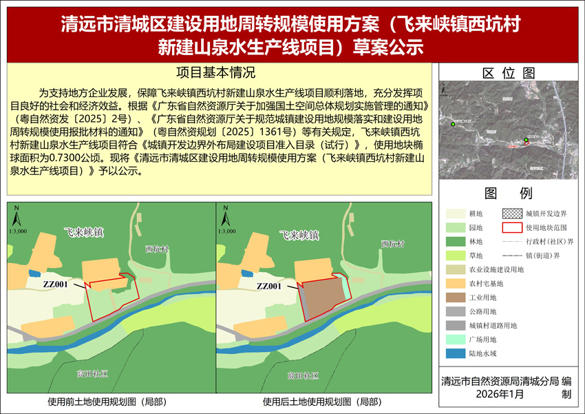 《清遠(yuǎn)市清城區(qū)建設(shè)用地周轉(zhuǎn)規(guī)模使用方案(飛來峽鎮(zhèn)西坑村新建山泉水生產(chǎn)線項目)》公示圖紙.jpg
